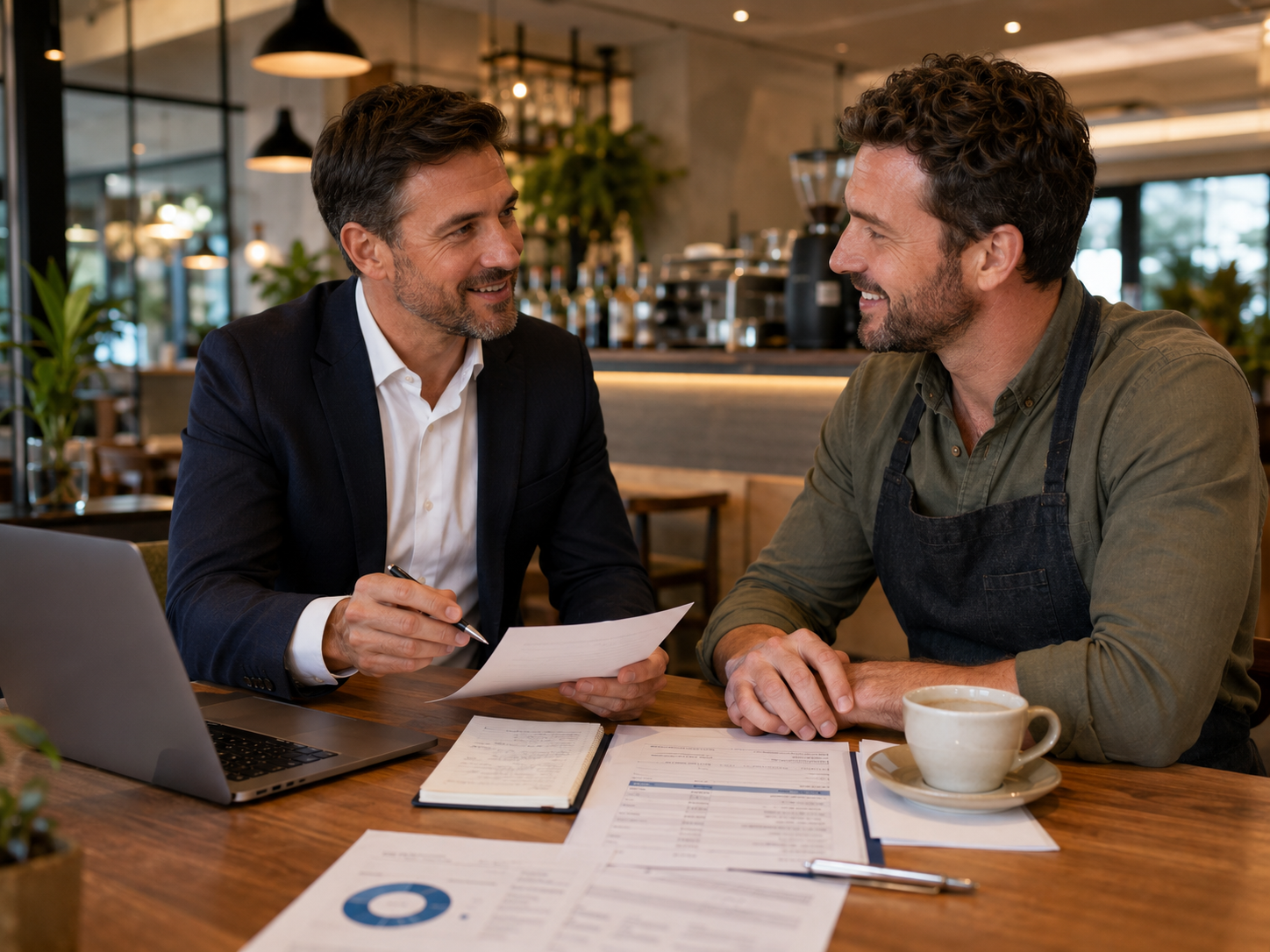 Swift accountant explaining the accounting process and client portal to a hospitality business owner.